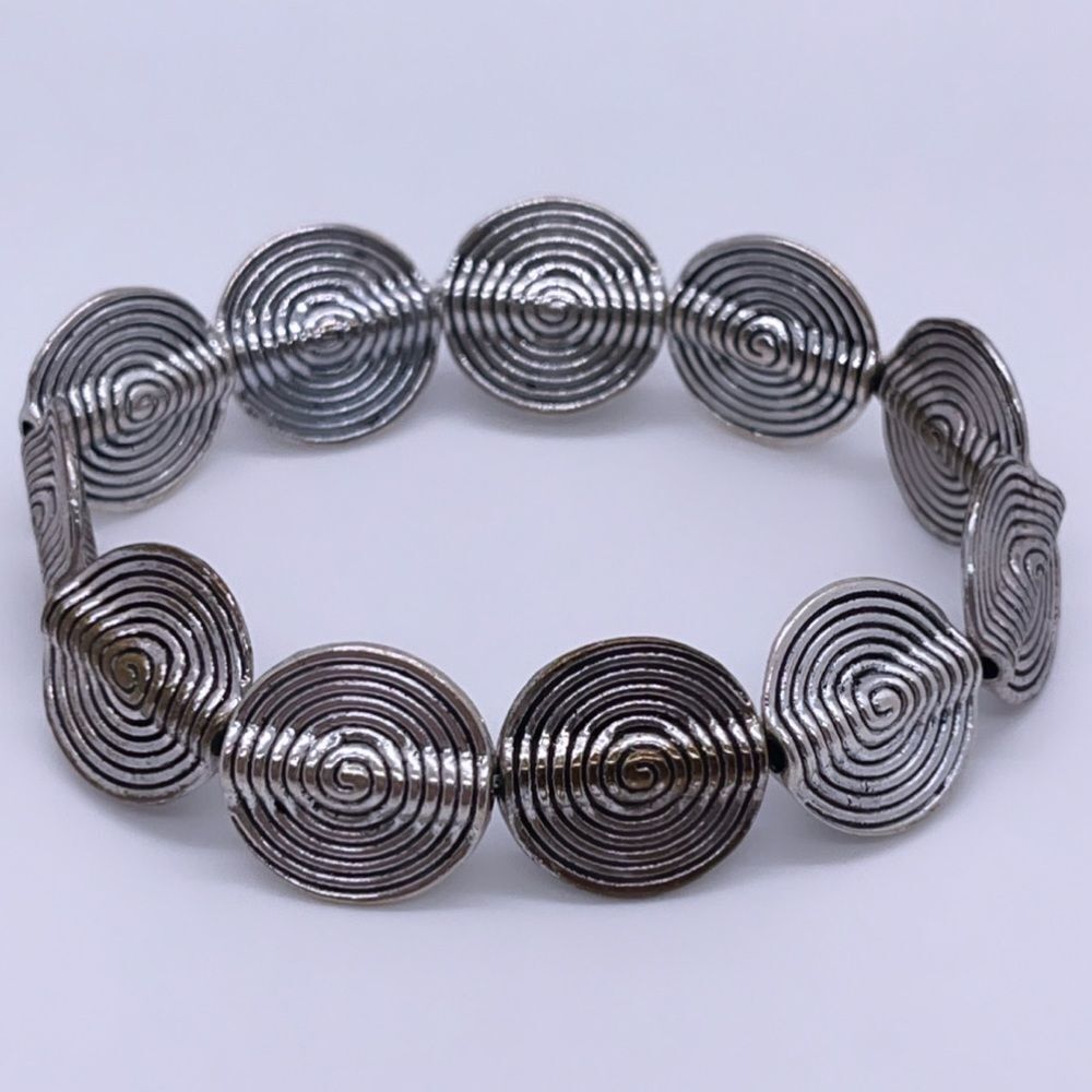 NWT Wool + Pepper Co. Silver Spiral Bracelet